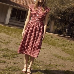 Christy Dawn piper carmine plaid large dress